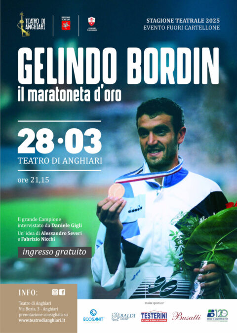 Locandina GELINDO BORDIN il maratoneta d'oro - Teatro di Anghiari 28 marzo 2025